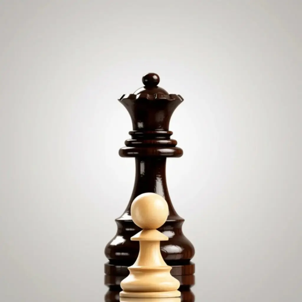 Black king and white pawn chess pieces representing brand strategy