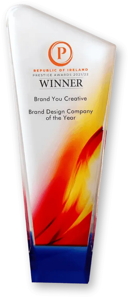 Brand Design Company of the Year winner trophy awarded to Brand You Creative